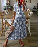 Luna | Effortless Boho Dress with Flattering Fit – Blue | The Bellemont Sisters Australia