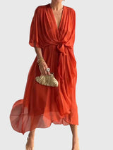 Bethany | Elegant Dress – Orange | The Bellemont Sisters Australia