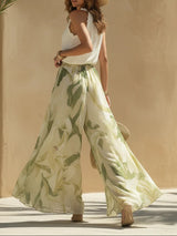 Alessandra - Chiffon Sleeveless Top with Ruffles and Lilium Print Trousers | The Bellemont Sisters Australia