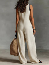 Fiamma - Sleeveless Jumpsuit with Minimalist High Collar and Zip | The Bellemont Sisters Australia