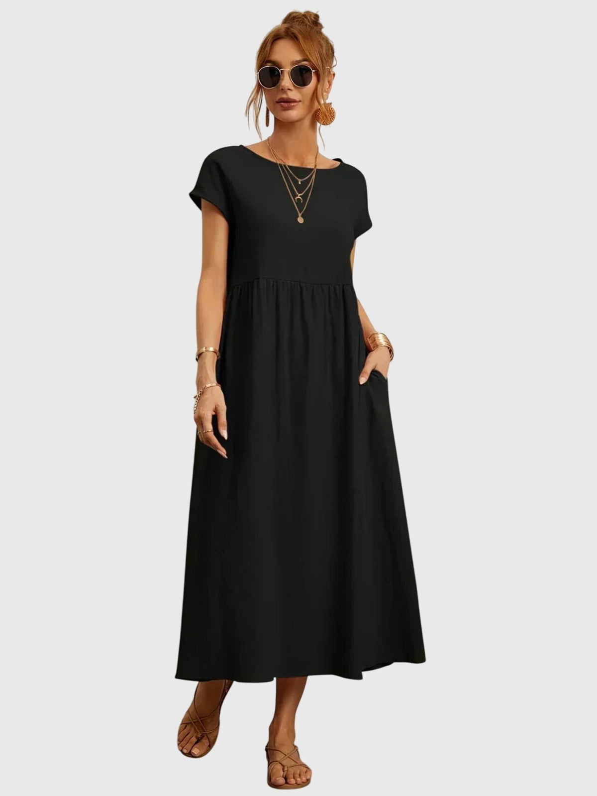 Giselle - Casual Pocket Dress – Black | The Bellemont Sisters Australia