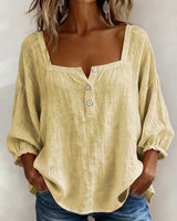 Diane | Square Neck Lantern Sleeve Shirt – Yellow | The Bellemont Sisters Australia