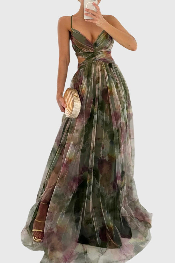 Giselle | Floral Maxi Dress – Green | The Bellemont Sisters Australia
