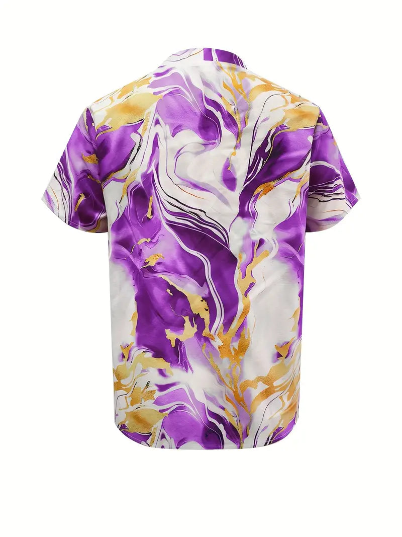 Mildred™ Marble Print Short Sleeve Shirt | The Bellemont Sisters Australia