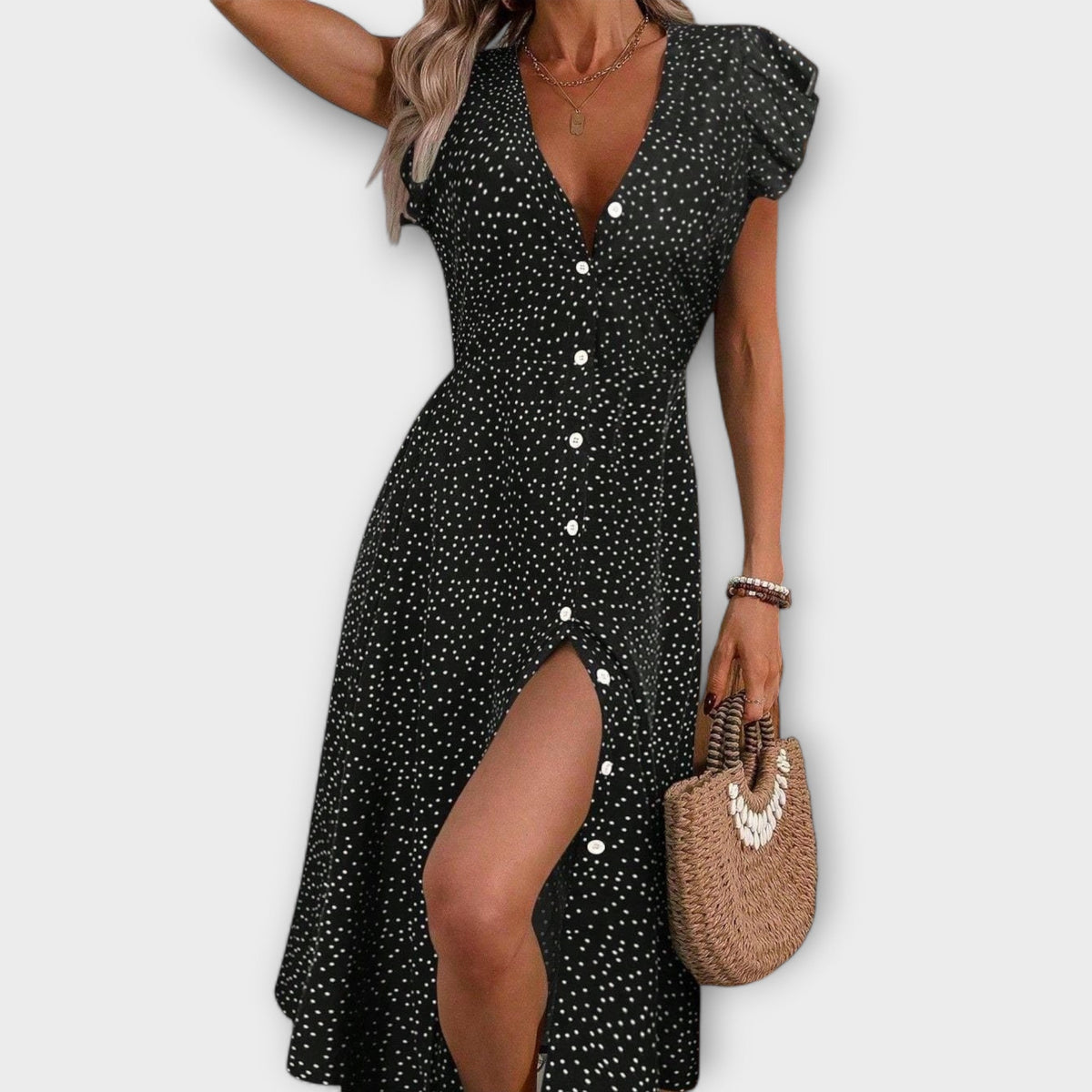 Maribeth | Elegant A-Line Dress – Black | The Bellemont Sisters Australia