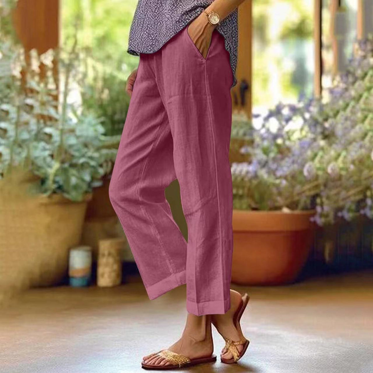 Coastal Breeze Trousers – Purple | The Bellemont Sisters Australia