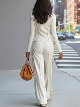 Hannah | White Suit and Wide Pants Set | The Bellemont Sisters Australia