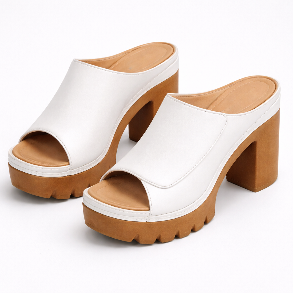 Mizella | Platform Heels – White Leather | The Bellemont Sisters Australia
