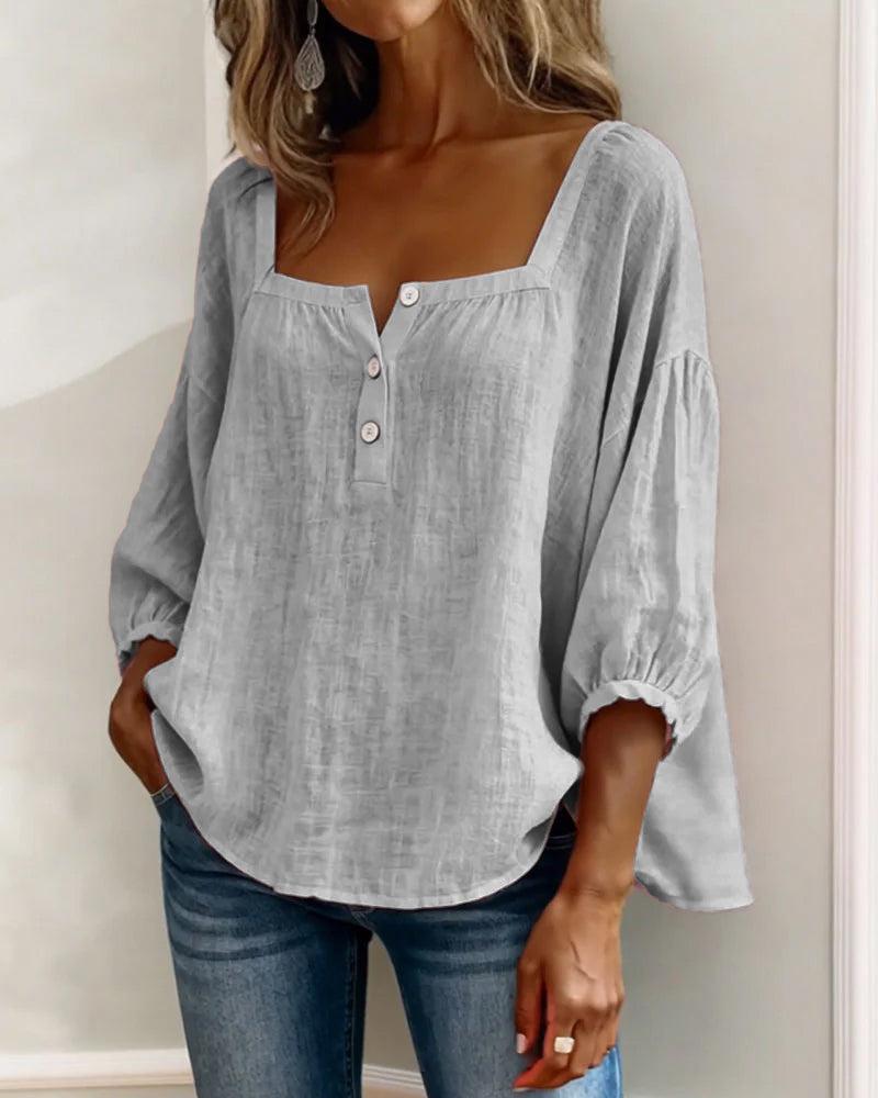 Diane | Square Neck Lantern Sleeve Shirt | The Bellemont Sisters Australia
