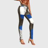 Calliope - Tube Pants With Color Block Pattern – Blue | The Bellemont Sisters Australia