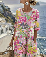 ELENA™ - ELEGANT FLORAL SUMMER MIDI DRESS | The Bellemont Sisters Australia