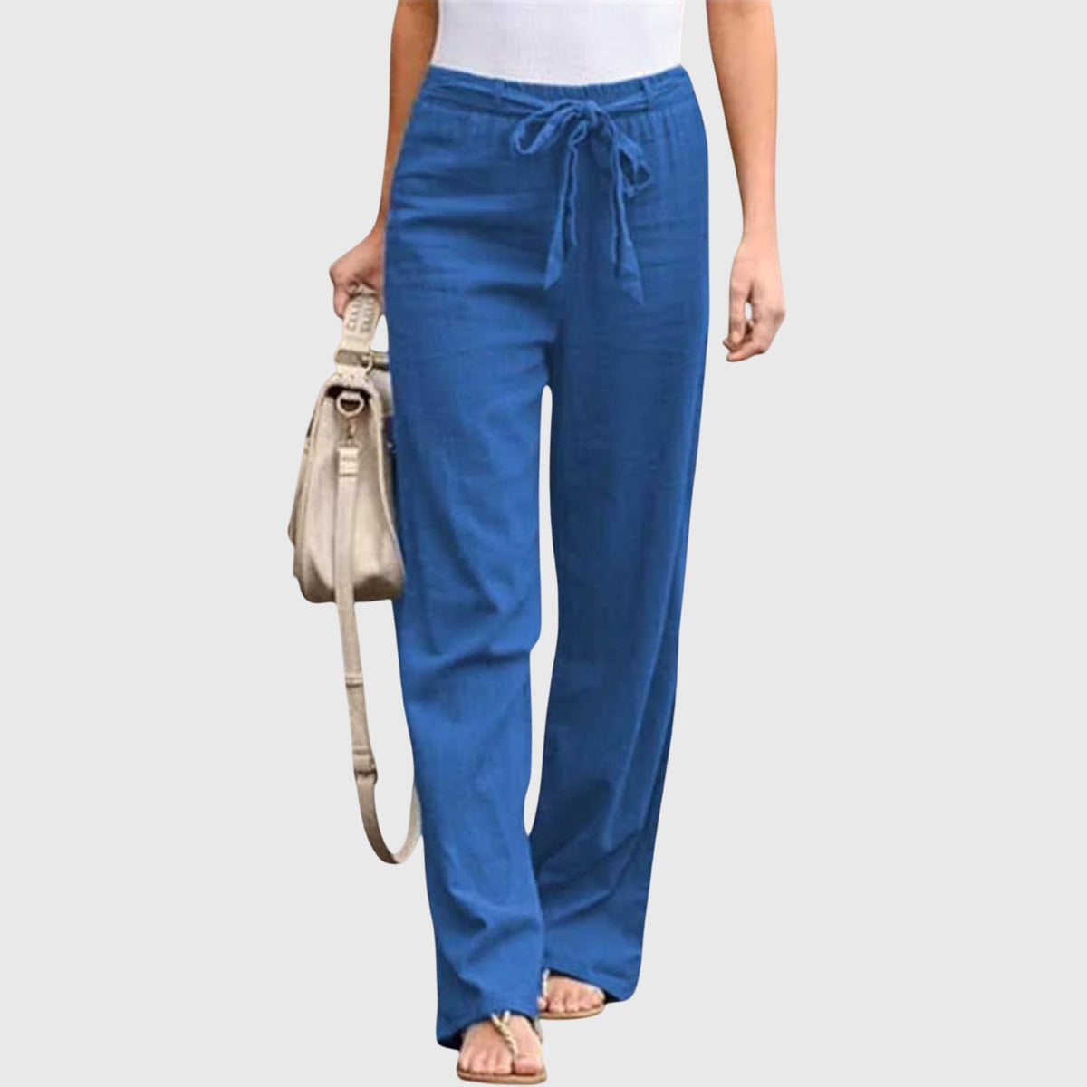 Loreen - Lightweight Pants – Blue | The Bellemont Sisters Australia