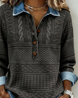 Dolores |Trendy Sweatshirt with Half Button and Collar | The Bellemont Sisters Australia