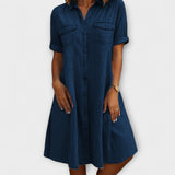 Jennie | Elegant Dress – Navy Blue | The Bellemont Sisters Australia