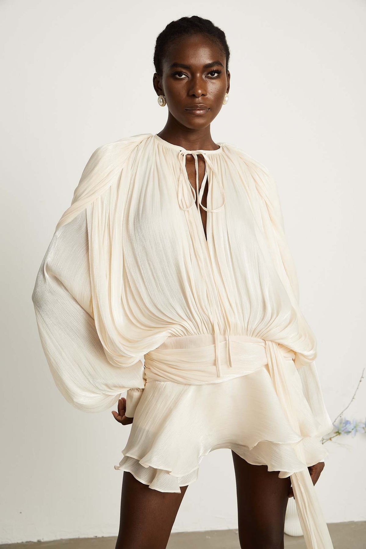 Elodie - Puff Sleeve Set – Beige | The Bellemont Sisters Australia