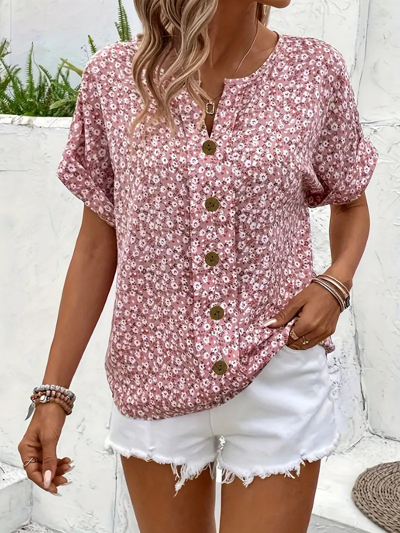 Katie | Women Summer Short Sleeve Button Top | The Bellemont Sisters Australia