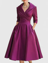 Yan | Elegant Midi Dress – Purple | The Bellemont Sisters Australia