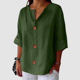 Leah™ Casual Linen Blouse – Green | The Bellemont Sisters Australia