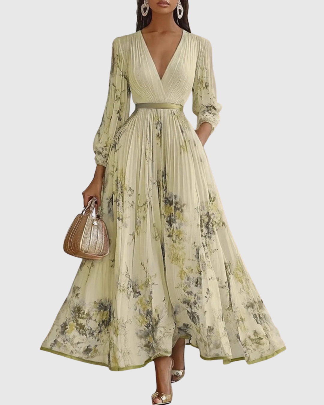 Rowella | Elegant Pleated Maxi Dress – Yellow | The Bellemont Sisters Australia