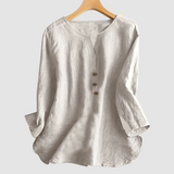 Melisa™ Casual Cotton & Linen Blouse – Apricot | The Bellemont Sisters Australia