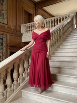 Calen™ Off Shoulder Flow Midi Dress | The Bellemont Sisters Australia