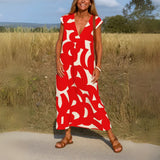 Tatiana™ | Cutwork Detail Maxi Dress – Red | The Bellemont Sisters Australia