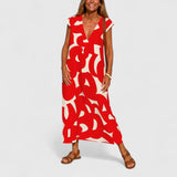 Lysandra | Sophisticated Maxi Dress – Red | The Bellemont Sisters Australia