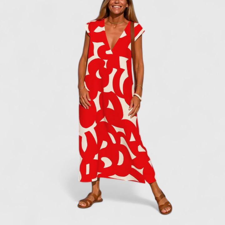 Lysandra | Sophisticated Maxi Dress – Red | The Bellemont Sisters Australia