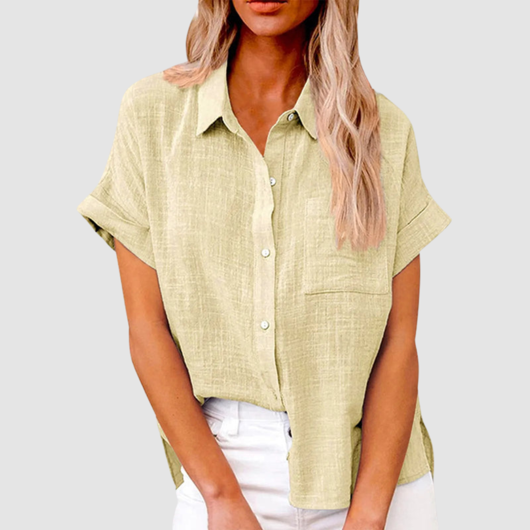 Carol™ Elegant Casual Blouse – Beige | The Bellemont Sisters Australia