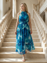 Sylin | Gathered Halter Midi Dress | The Bellemont Sisters Australia