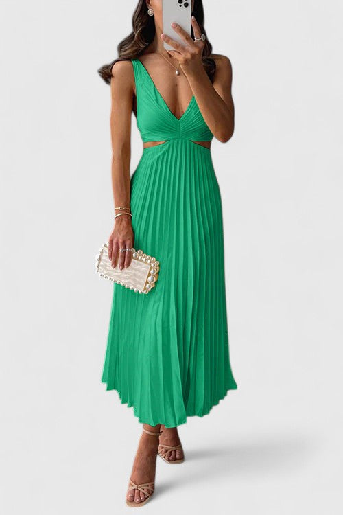 Karen | Elegant Sleeveless Dress – Green | The Bellemont Sisters Australia