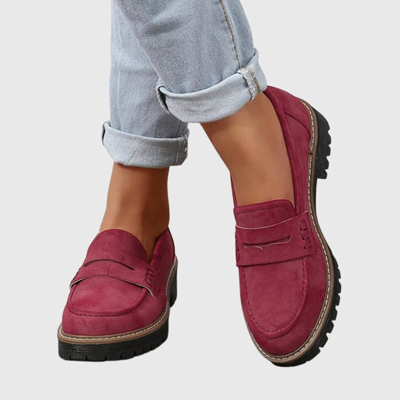 Destiny | Timeless Suede Loafers – Red | The Bellemont Sisters Australia