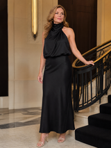 Nopal | Sleeveless Draped Neck Midi Dress | The Bellemont Sisters Australia