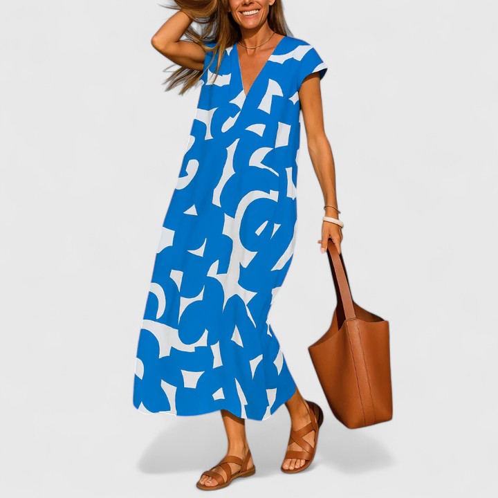 Lysandra | Sophisticated Maxi Dress – Blue | The Bellemont Sisters Australia