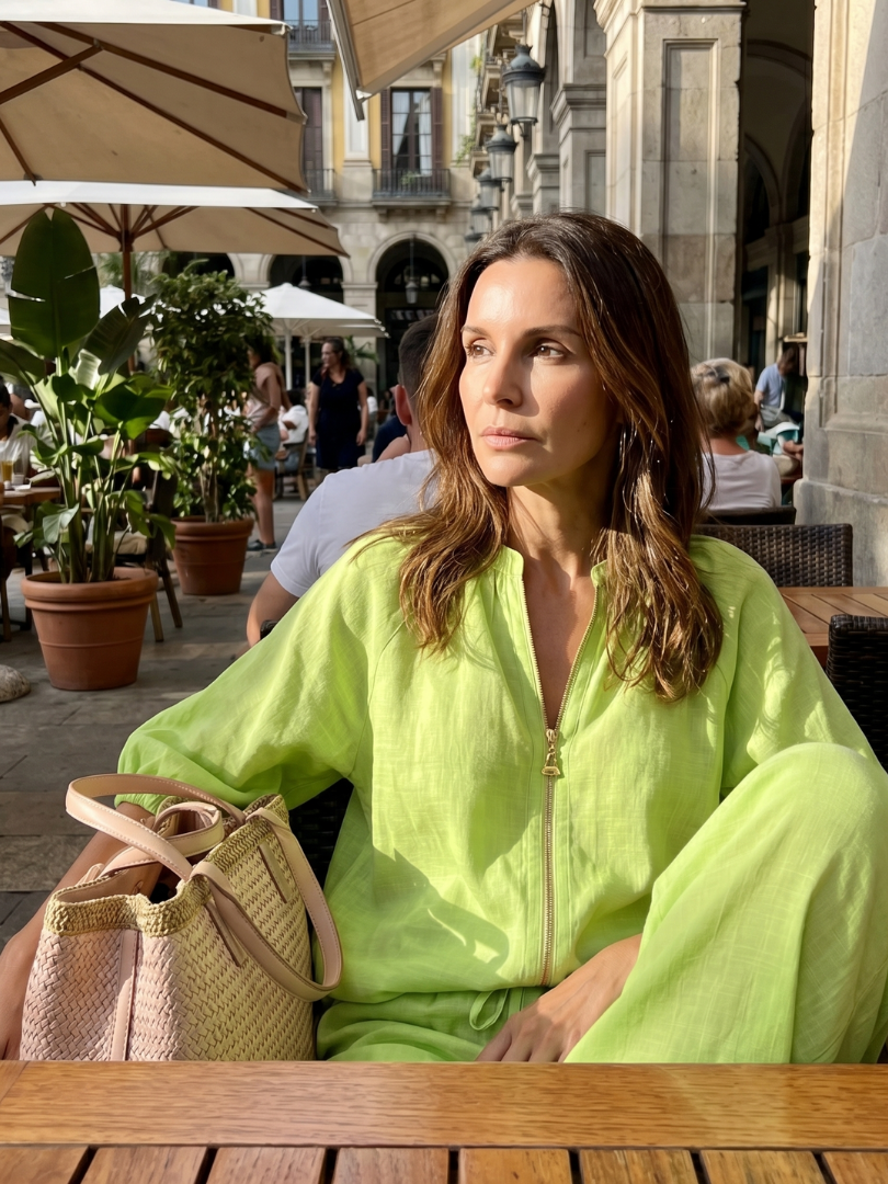 Natalia | Zip Front Blouson Top Wide Leg Set | The Bellemont Sisters Australia