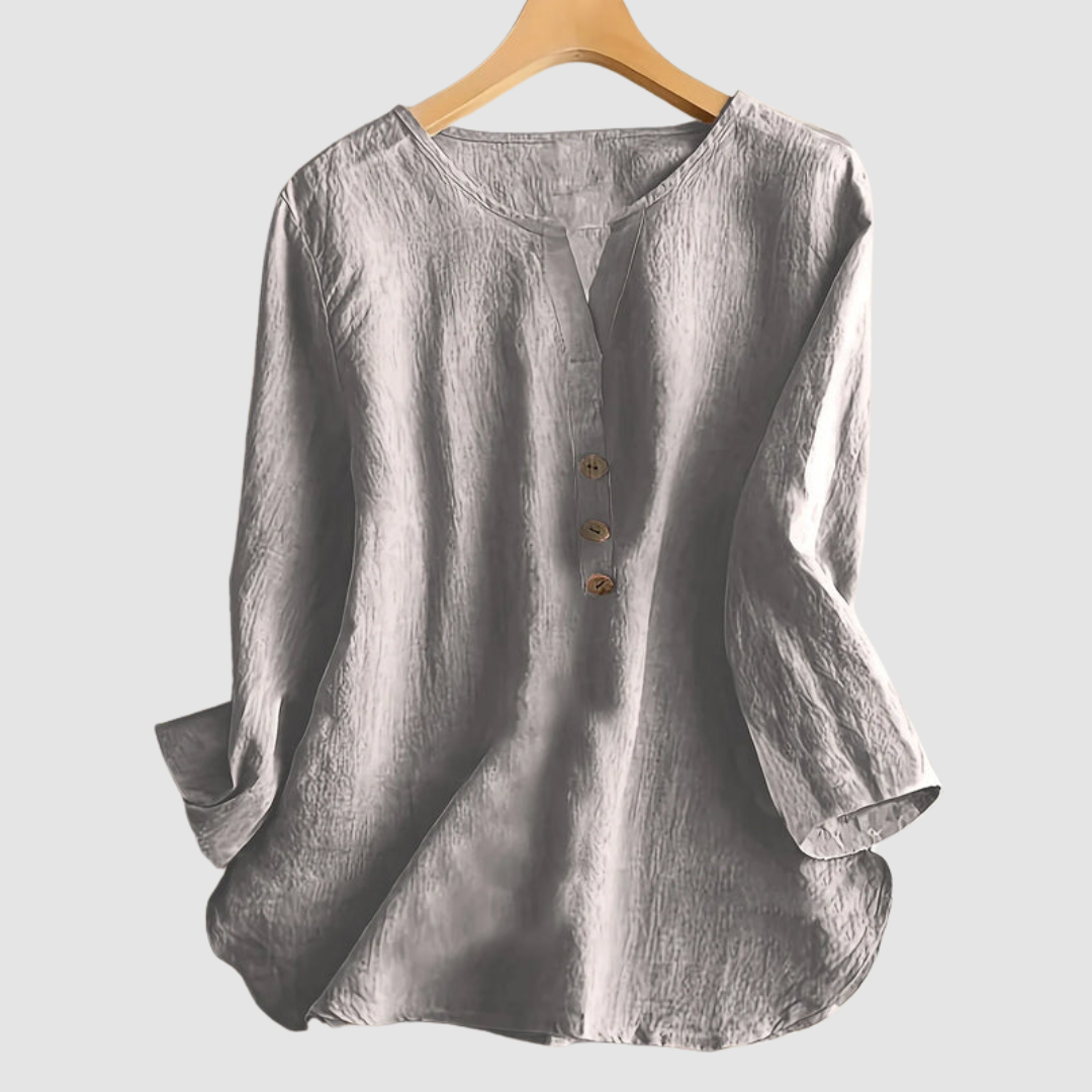 Melisa™ Casual Cotton & Linen Blouse | The Bellemont Sisters Australia