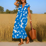 Tatiana™ | Cutwork Detail Maxi Dress – Blue | The Bellemont Sisters Australia