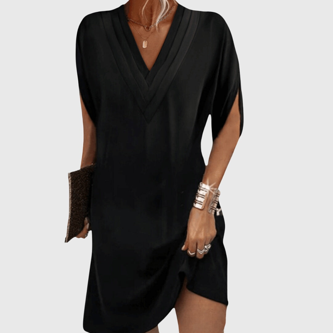 Anita | Elegant Tummy-Hiding Dress – Black (Almost sold out) | The Bellemont Sisters Australia