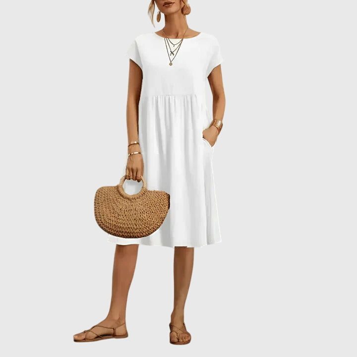 Mirabel | Elegant Spring Dress – White | The Bellemont Sisters Australia