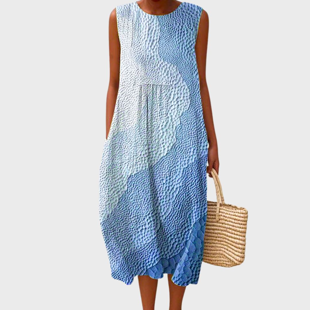Larsson | Comfortable Dress – Blue 1 | The Bellemont Sisters Australia