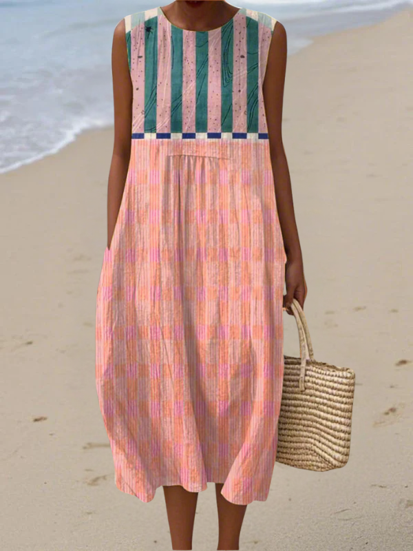 Lily™ Striped Pastel Midi Dress – Multicolor | The Bellemont Sisters Australia