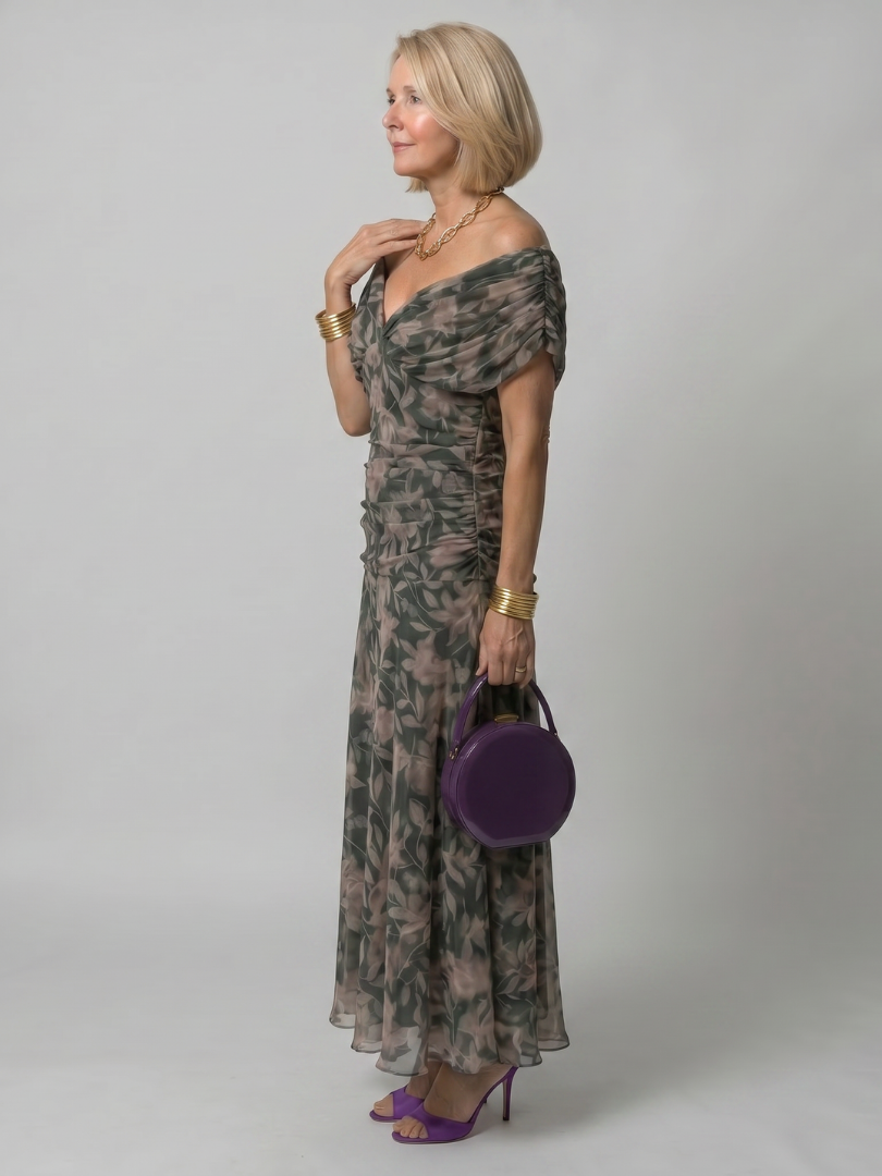 Calen™ Off Shoulder Flow Midi Dress | The Bellemont Sisters Australia