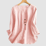 Melisa™ Casual Cotton & Linen Blouse – Pink | The Bellemont Sisters Australia