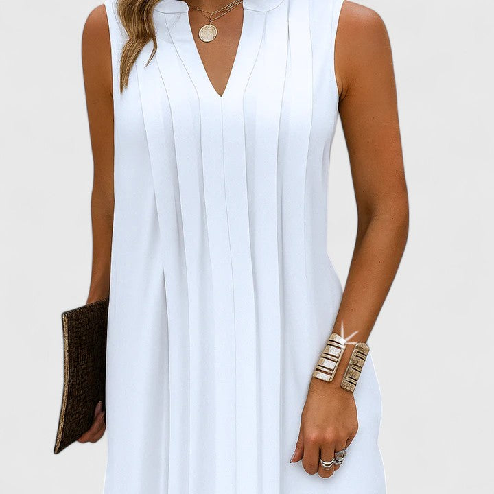 Clarhild | Elegant Flattering Dress With V-Neck | The Bellemont Sisters Australia