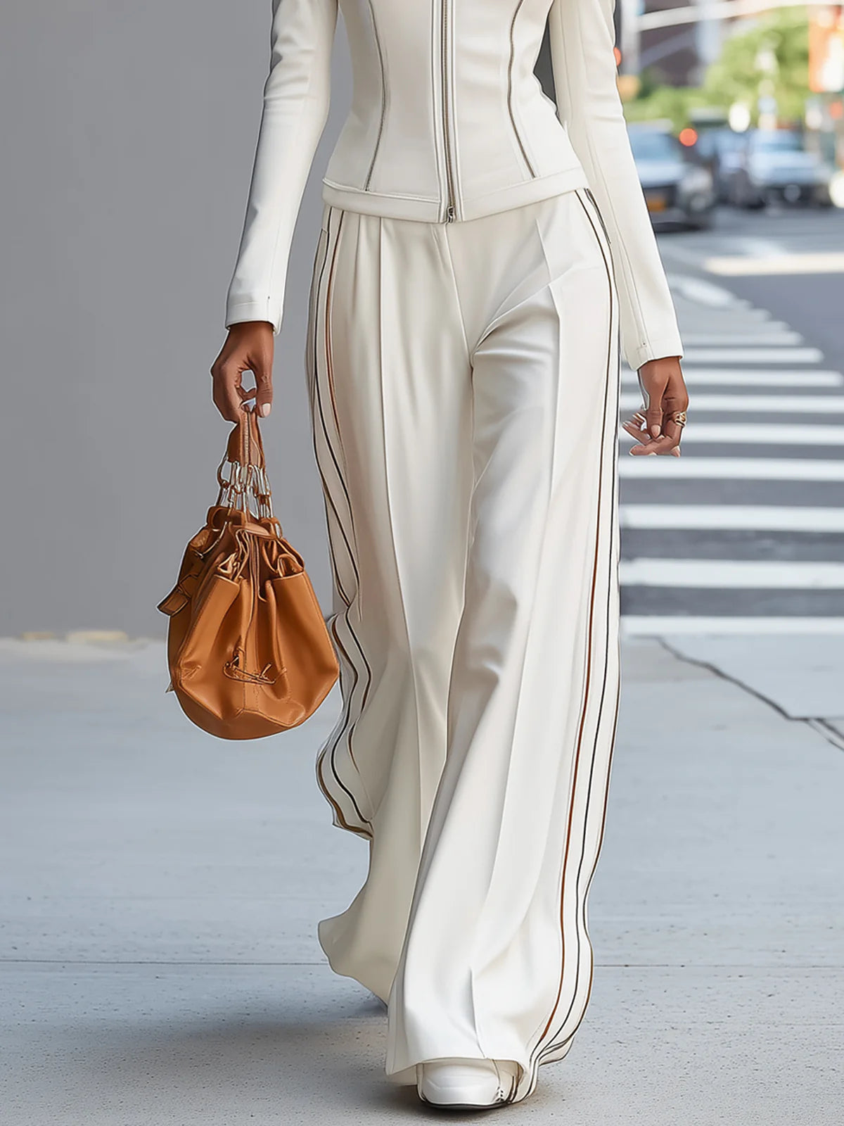 Hannah | White Suit and Wide Pants Set | The Bellemont Sisters Australia