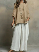 Bianca™ Elegant Two-Piece Set – Khaki | The Bellemont Sisters Australia
