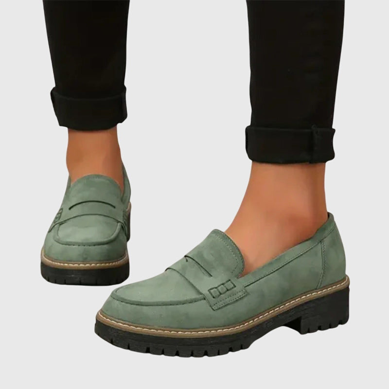Destiny | Timeless Suede Loafers – Green | The Bellemont Sisters Australia