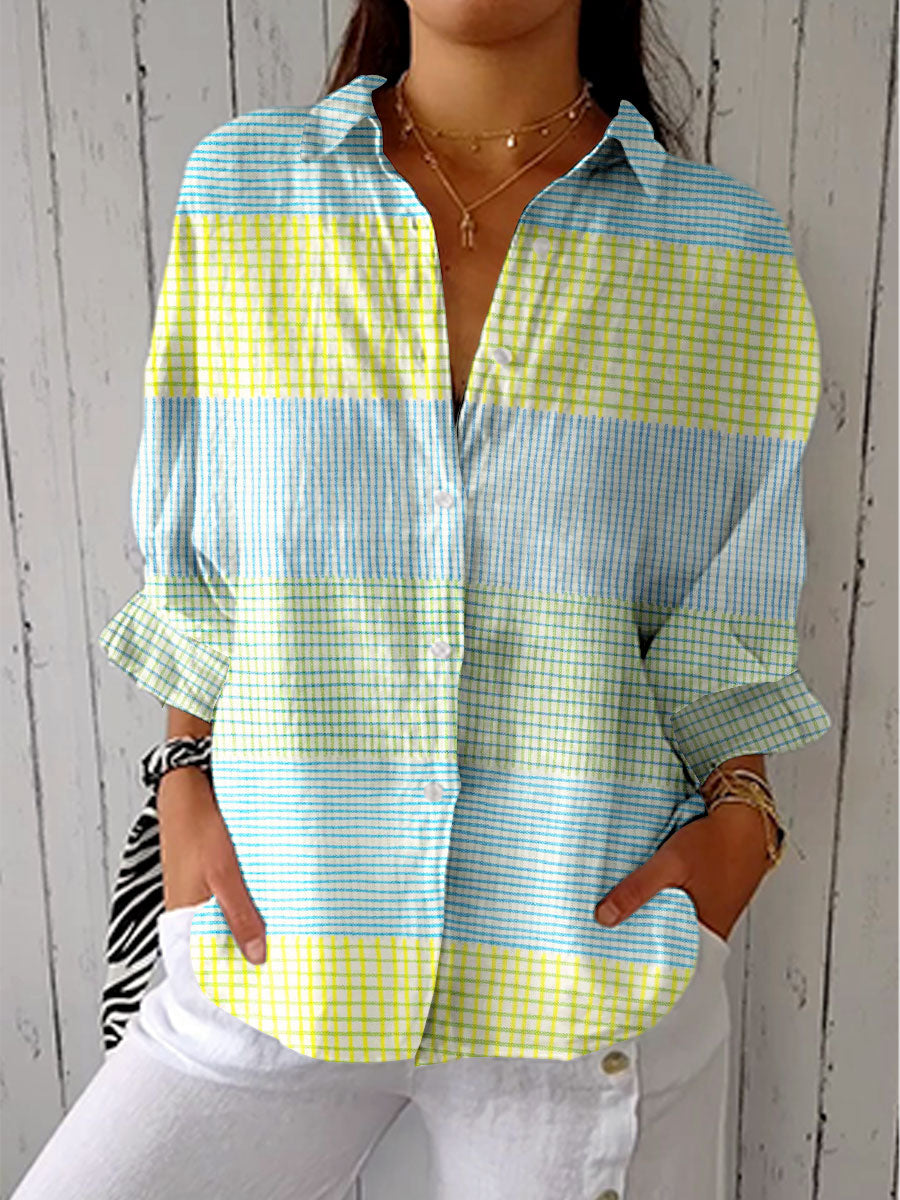 Sheila – Pastel Check Blouse | The Bellemont Sisters Australia