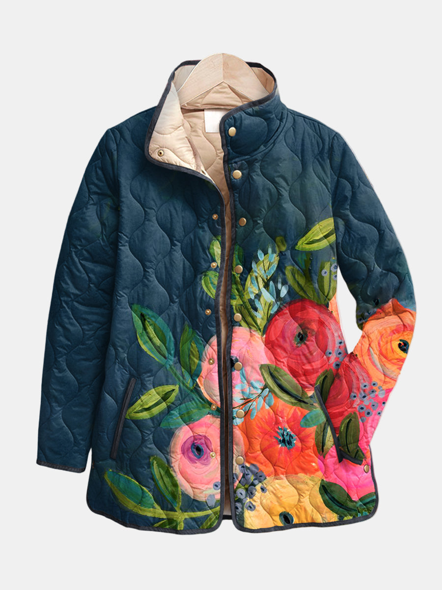 Amaya | Vintage Floral Print Quilted Jacket – Multicolor | The Bellemont Sisters Australia