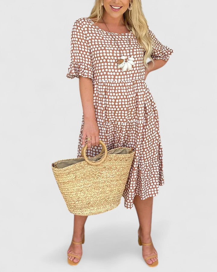 Anastasia - Comfortable Summer Dress – Brown | The Bellemont Sisters Australia